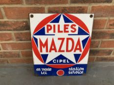 Original Enamel Piles Mazda Cipel Sign