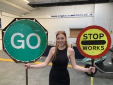 Stop/Go Sign & Stop Works Sign