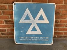 Vintage Ministry Of Transport Vehicle Testing Metal Sign