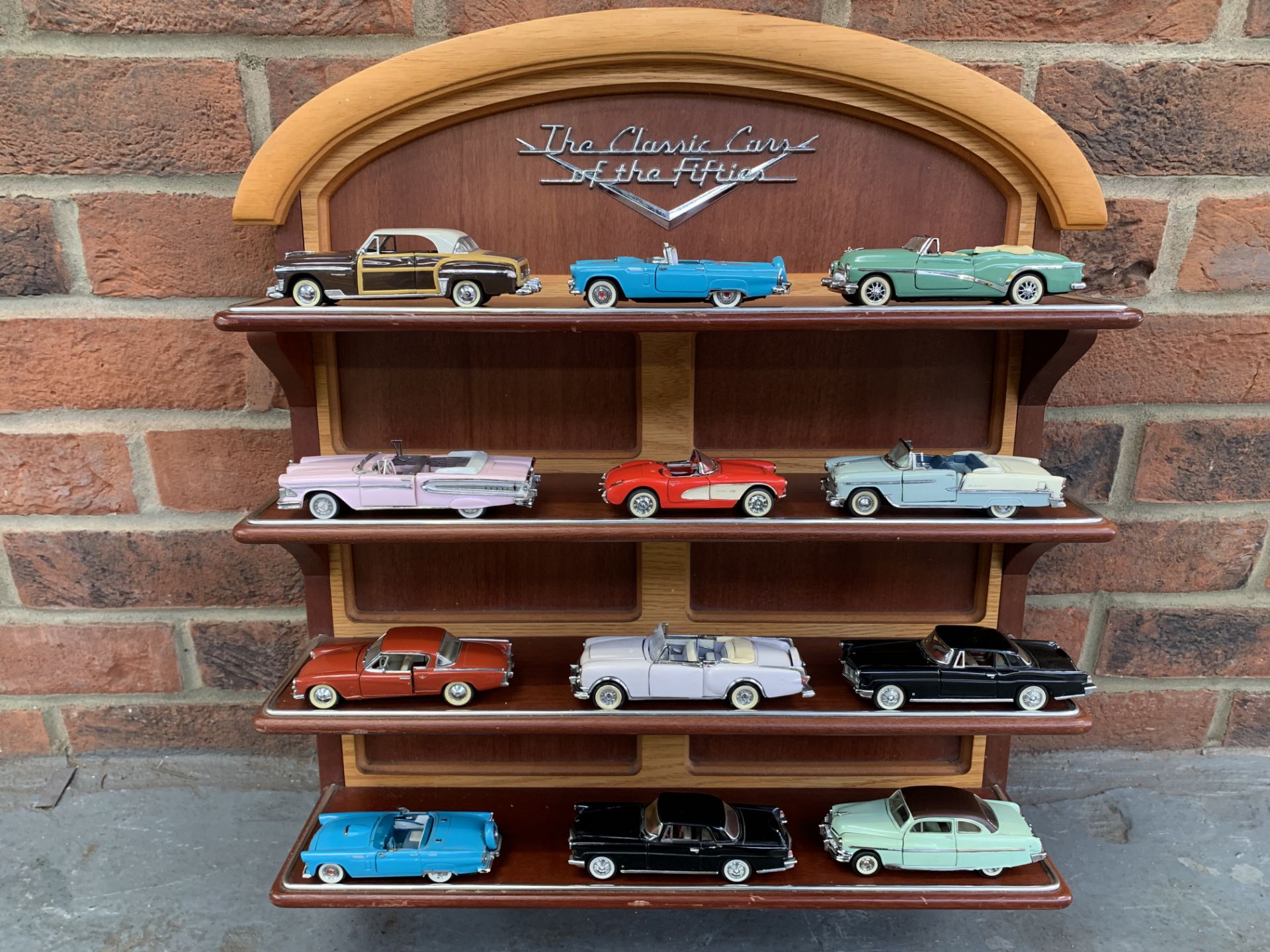 Teak Display Shelf The Classic Cars Of The Fifties - Image 2 of 3