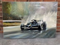 Dion Pears Oil On Canvas Of Gunnar Nilsson's GP Win at the Belgian GP