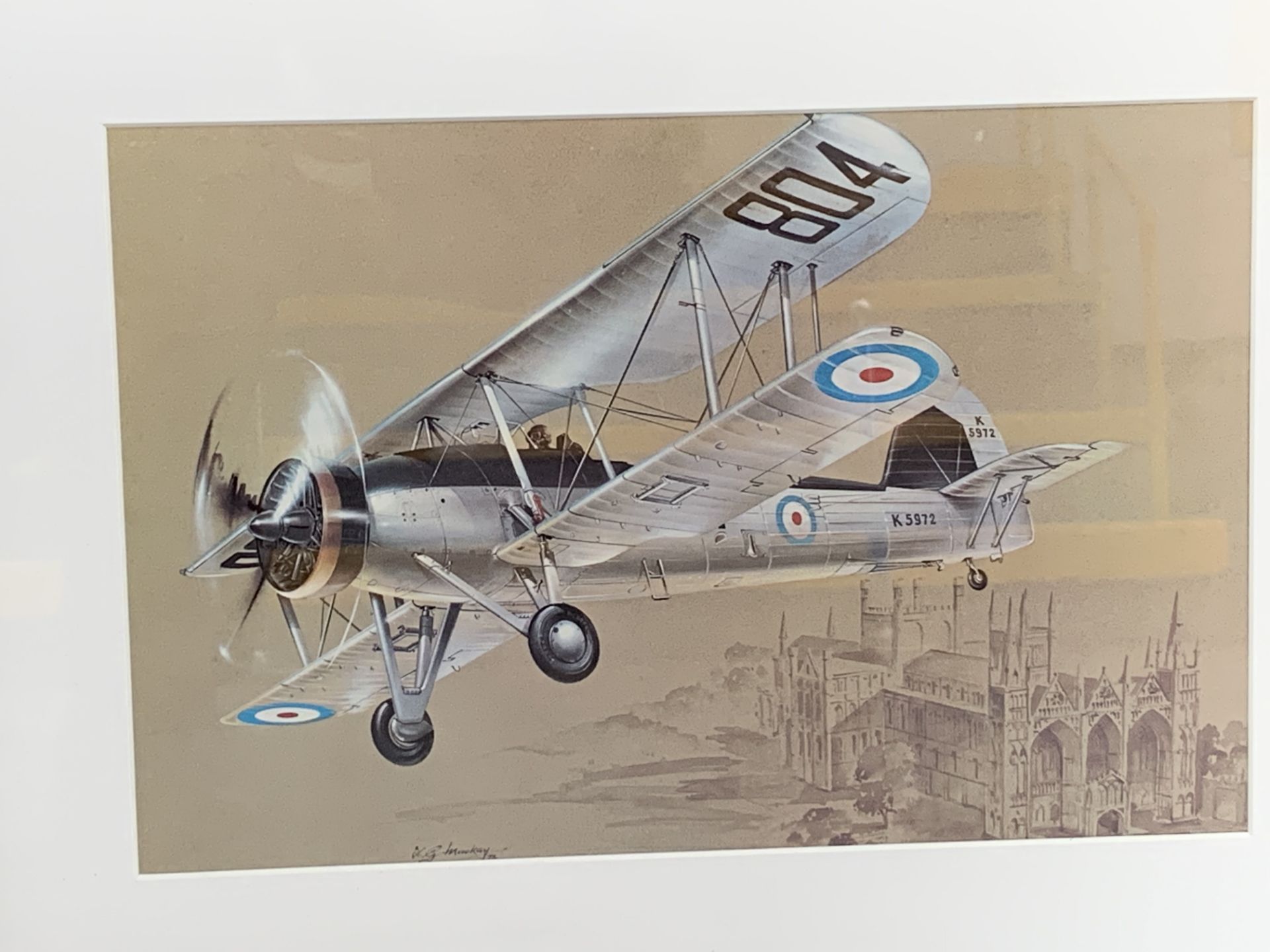 Three Framed KG Mackay Aeroplane Prints - Image 3 of 4