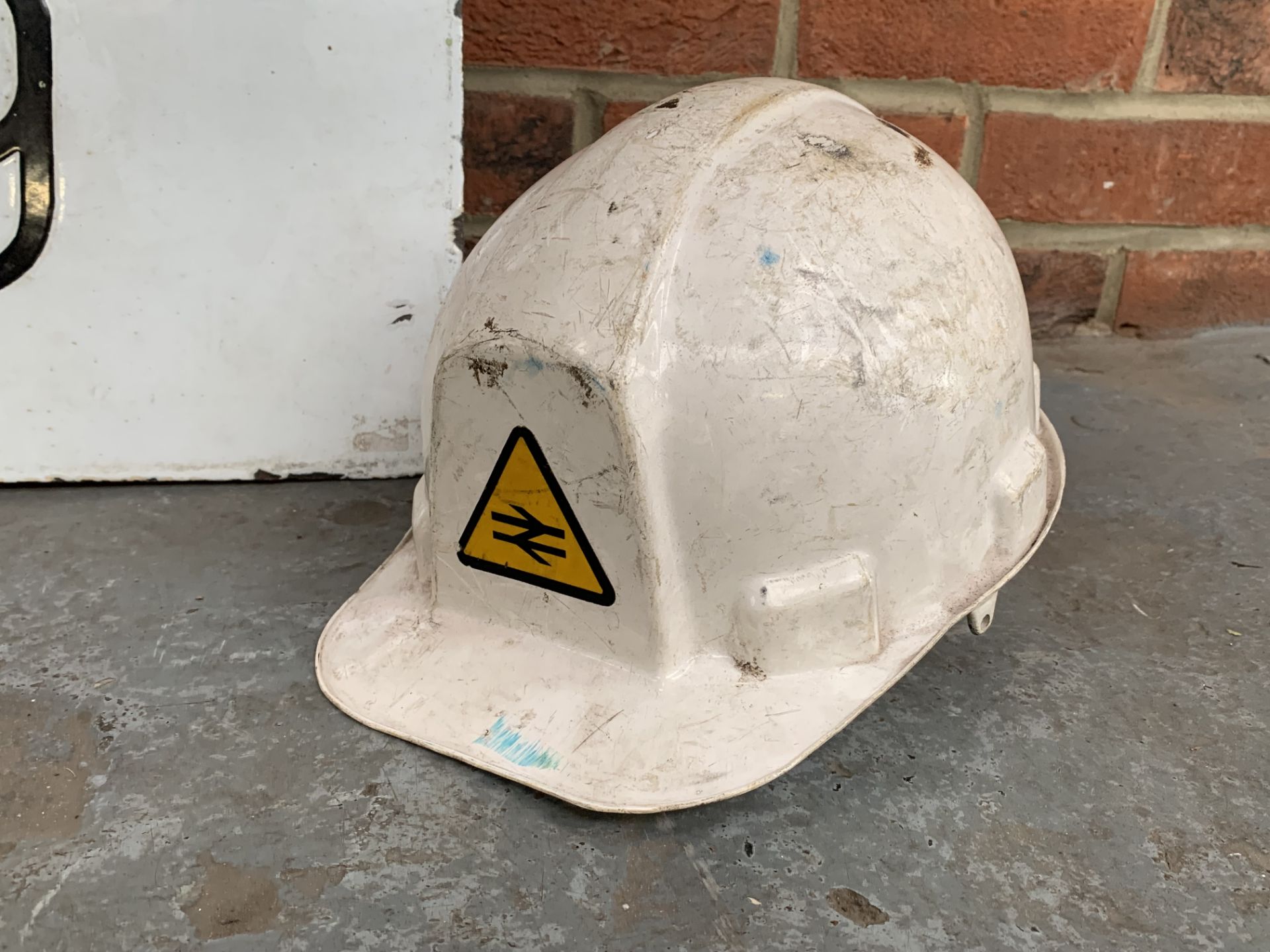 Railway Signal Post Plate and British Rail Hard Hat - Image 2 of 3