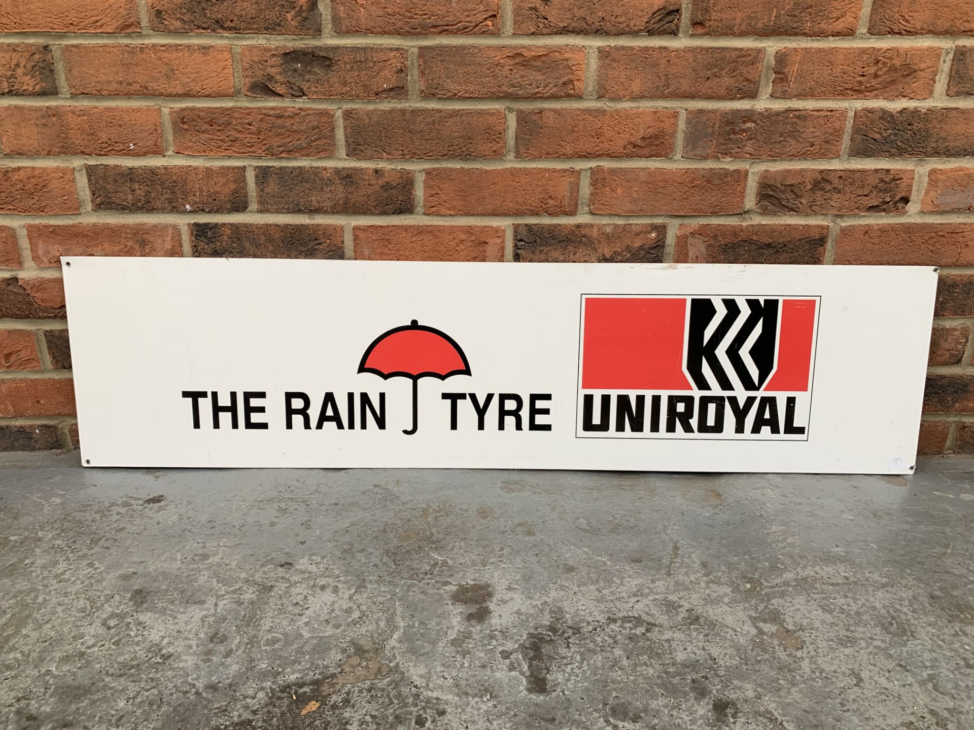 Aluminium Uniroyal 'The Rain Tyre' Sign