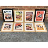 Eight Framed Reproduction Racing Posters