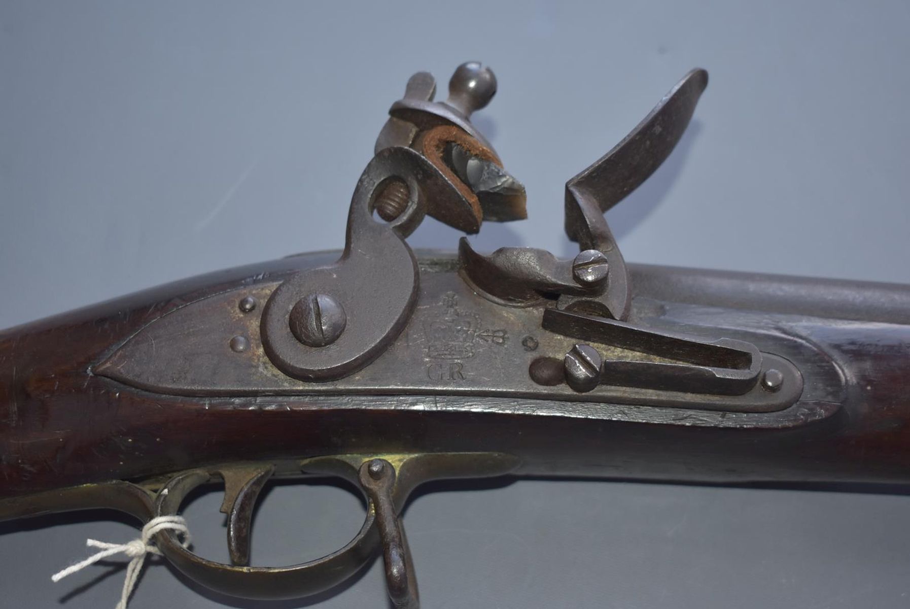 A VERY RARE .750 CALIBRE NEW LAND PATTERN FLINTLOCK MUSKET, 42inch sighted barrel, flat lock stamped - Image 8 of 26