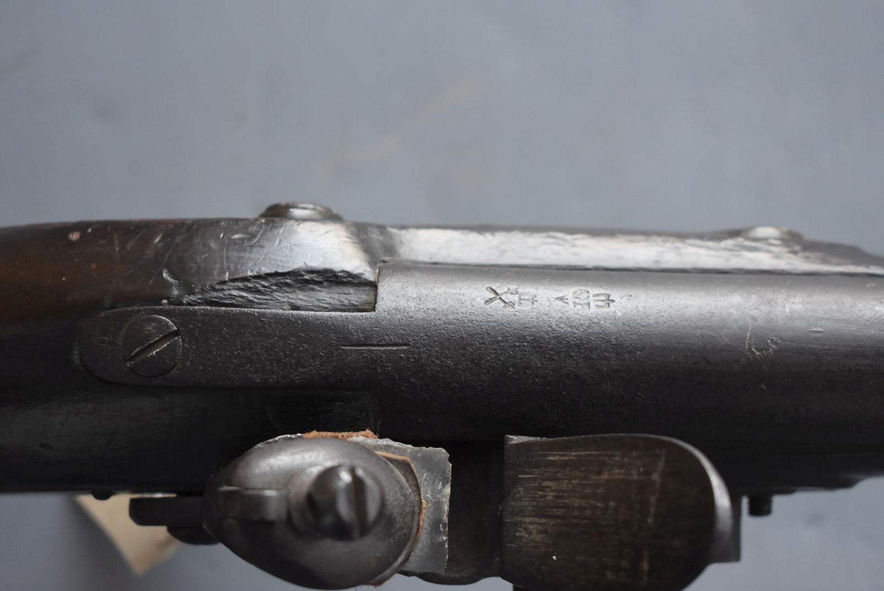 A VERY RARE .750 CALIBRE NEW LAND PATTERN FLINTLOCK MUSKET, 42inch sighted barrel, flat lock stamped - Image 18 of 26