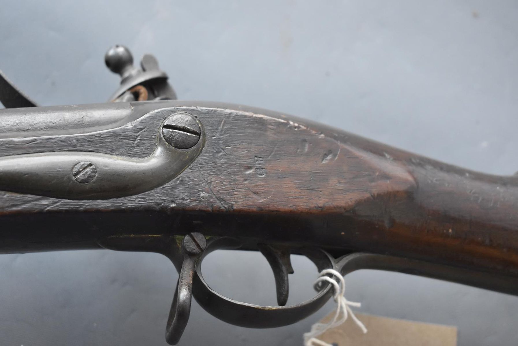 A VERY RARE .750 CALIBRE NEW LAND PATTERN FLINTLOCK MUSKET, 42inch sighted barrel, flat lock stamped - Image 21 of 26