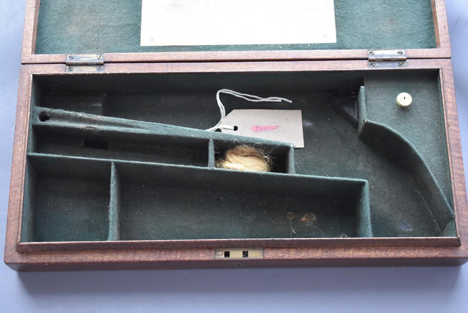 AN AMERICAN COLT NAVY CASE, the mahogany case with green baize lined interior, the lid with - Image 7 of 13