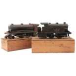 TRAINS: A BOWMAN BOXED 0 GAUGE STEAM TANK LOCOMOTIVE, LMS 265, black with red and gilt details, in