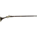 A 19TH CENTURY NORTH AFRICAN KABYLE, 39.25inch two-stage browned barrel, the lock highlighted with