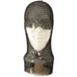 A CHAIN MAIL COIF, of characteristic form composed of interlocking butted links, facial aperture.