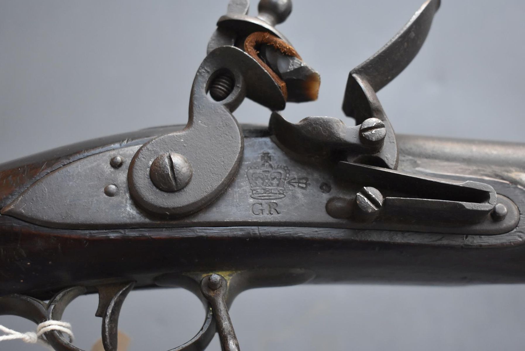 A VERY RARE .750 CALIBRE NEW LAND PATTERN FLINTLOCK MUSKET, 42inch sighted barrel, flat lock stamped - Image 9 of 26