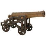 A SMALL COLLECTION OF MODEL CANNON, comprising six examples, four with brass multi-stage barrels,