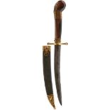 A FINE QUALITY 19TH CENTURY OTTOMAN DAGGER, 17.5cm curved flattened diamond section blade with