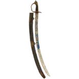 AN 1803 PATTERN INFANTRY OFFICER'S SWORD, 77cm curved blade decorated with scrolling foliage, a