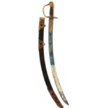 AN 1803 PATTERN FLANK OFFICER'S SWORD, 72.5cm blade etched and gilt with foliage, stands of arms,