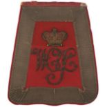 A RARE VICTORIAN OFFICER'S SABRETACHE TO THE WESTMORLAND AND CUMBERLAND YEOMANRY, the red cloth