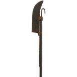 A SCOTTISH LOCHABER AXE IN THE 18TH CENTURY MANNER, 39cm elongated head drawn to an upturned tip and