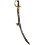 AN 1803 PATTERN LIGHT COMPANY OFFICER'S SWORD, 76.5cm curved blade decorated with scrolling foliage,