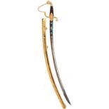 A FRENCH 1ST EMPIRE OFFICER'S SABRE, 84cm curved blade decorated with scrolling foliage, flowerheads