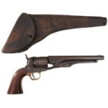 A .44 CALIBRE SIX-SHOT PERCUSSION COLT ARMY REVOLVER, 8inch sighted barrel stamped with the