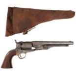 A .44 CALIBRE SIX-SHOT PERCUSSION COLT ARMY REVOLVER, 8inch sighted barrel stamped with the