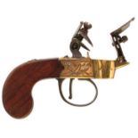 A SCARCE MASONIC FLINTLOCK TINDER LIGHTER BY EGG OF LONDON, the brass body with border engraved