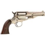 A .38 CALIBRE RIMFIRE OBSOLETE CALIBRE FACTORY CONVERSION REMINGTON NEW MODEL POLICE REVOLVER, 3.