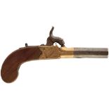 A 58-BORE PERCUSSION BOXLOCK POCKET PISTOL BY SMITH OF LONDON, 2.25inch turn-off barrel, border