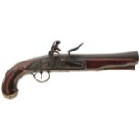 AN UNUSUAL 10-BORE FLINTLOCK BLUNDERBUSS PISTOL BY COLLICOTT, 8inch heavy barrel with flared