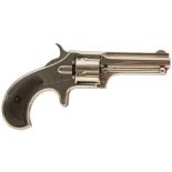 AN OBSOLETE CALIBRE FIVE-SHOT REMINGTON SMOOT REVOLVER, 2.75inch sighted octagonal plated barrel,