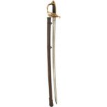 AN 1822 PATTERN INDIAN ARMY OFFICER'S SWORD, 82cm blade by Mole, etched with scrolling foliage and