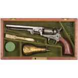 A CASED .31 CALIBRE FIVE-SHOT PERCUSSION COLT POCKET REVOLVER, 6inch sighted octagonal barrel