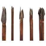 A COLLECTION OF 18TH AND 19TH CENTURY INDIAN ARROWS, each of characteristic form, some with traces