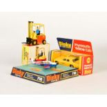 Dinky Toys, Plymouth Yellow Cab Beachcraft + Fork Lift Truck