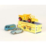 Matchbox, VW Käfer No 25B, VW Bully No 34A + M10 MP Whitlok Dinkum Dumper