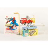 Corgi Toys, Chevrolet Corvair, Jeep FC-150 + Spiderman Helicopter