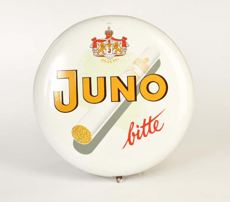 Emailleschild "Juno Zigaretten"