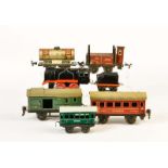 Märklin + Bing, Lok mit Tender + 5 Wagen