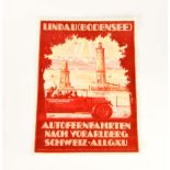 Plakat "Autofernfahrten Lindau Bodensee"