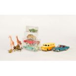 Corgi, Dinky + Ingap, 7 Modellautos + Tiere aus Corgi Set