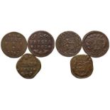 Niederlande, Friesland, Lot von 3 verschiedenen Cu-Münzen