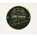 Plakette "100 Jahre Ferry Porsche"