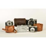 Mamiya u.a., 4 Kleinstkameras, 3x mit Tasche