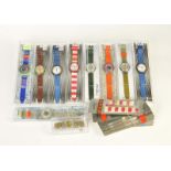 10 Swatch Uhren + 7 Armbänder