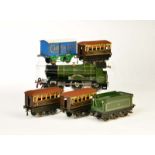 Hornby, Lok mit Tender + 4 Wagen