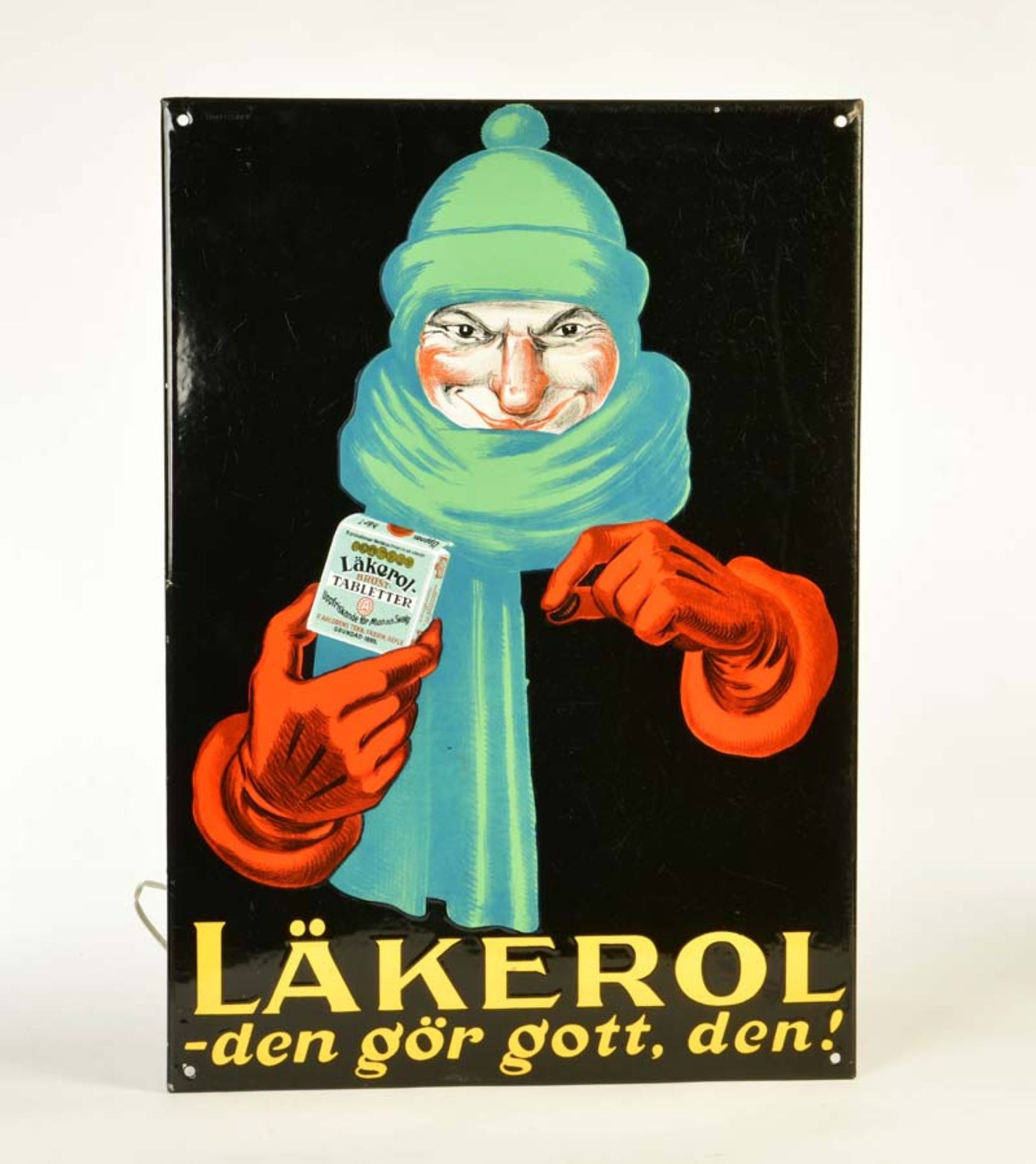 Emailleschild "Läkerol"