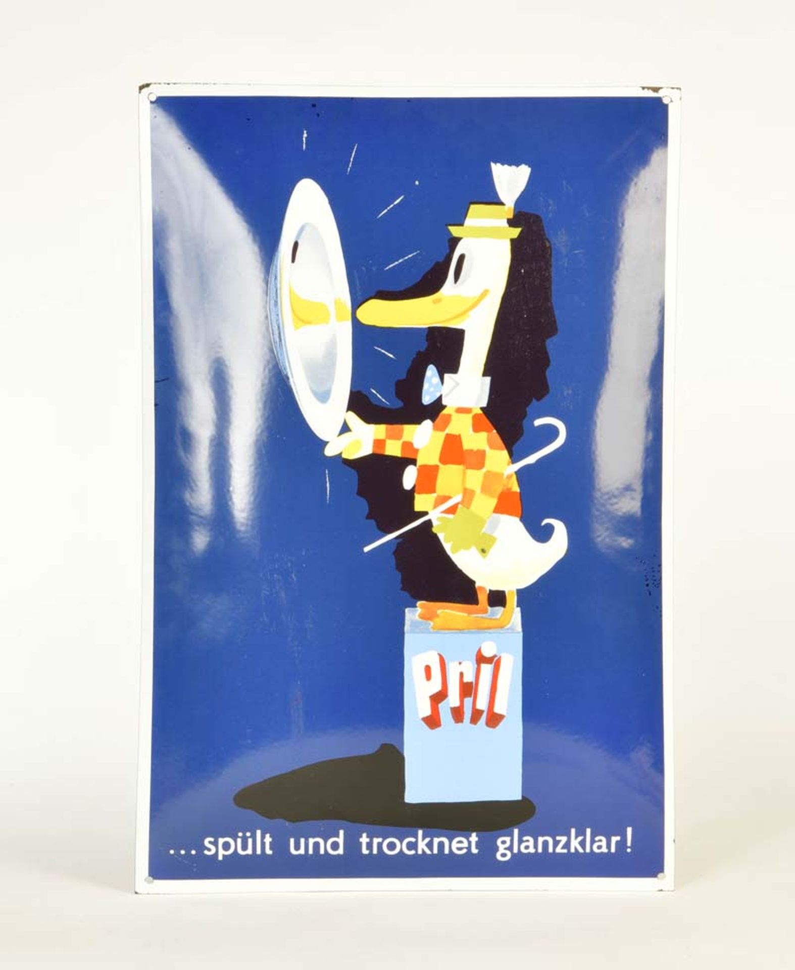 Emailleschild "Pril" von 1985 + Plakat 50er Jahre