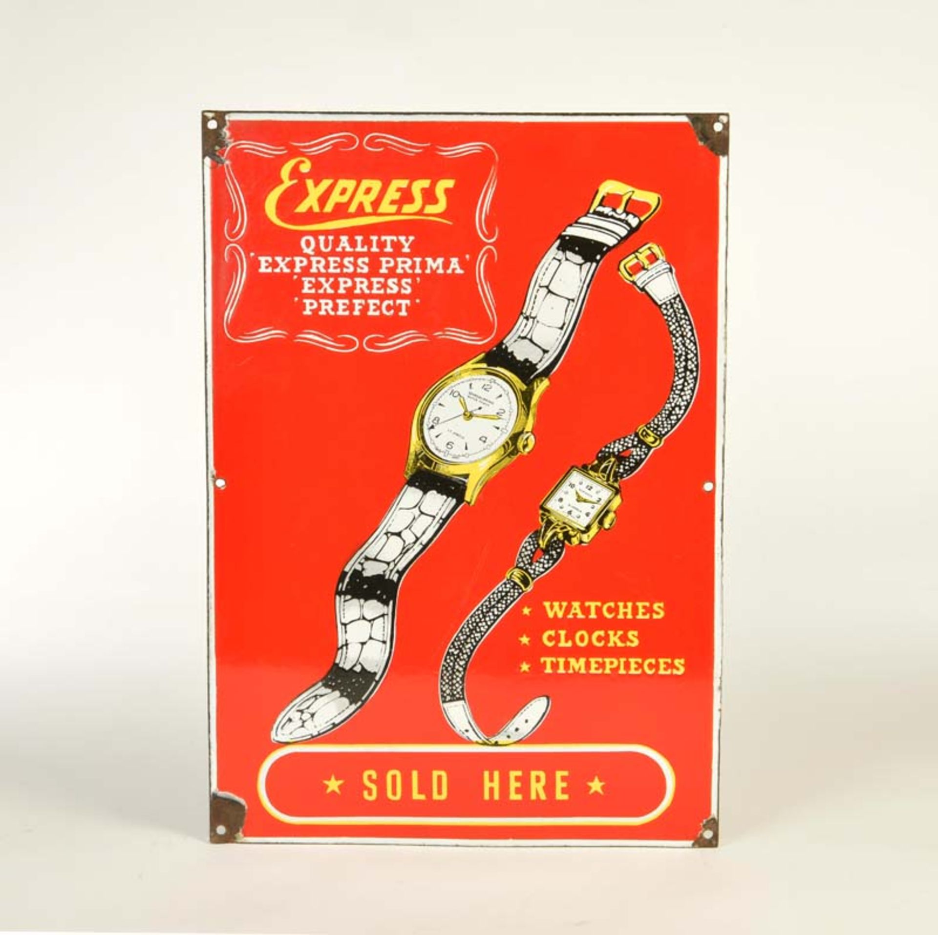 Emailleschild "Express Watches"